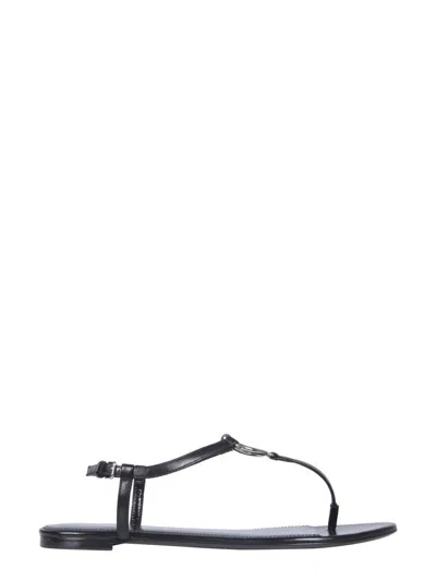 Saint Laurent Cassandra Open-toe Sandals In Black