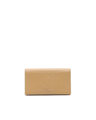 Saint Laurent Belle De Jour Clutch Bag In Beige
