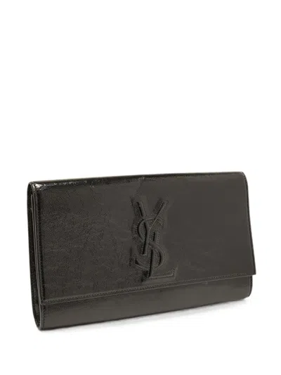Pre-owned Saint Laurent Belle De Jour Clutch Bag In Black