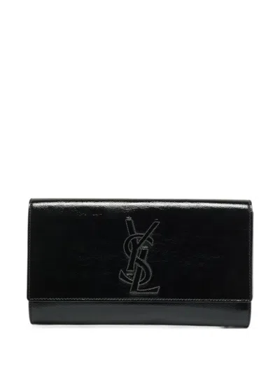 Pre-owned Saint Laurent Belle De Jour Clutch Bag In Black