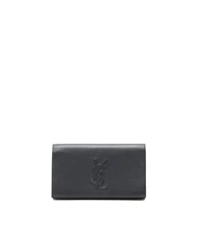 Saint Laurent Belle De Jour Clutch Bag In Blue