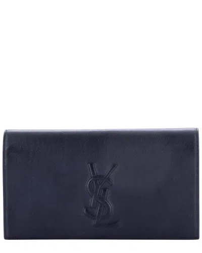 Saint Laurent Belle De Jour Clutch Large (authentic Pre-loved) In Blue