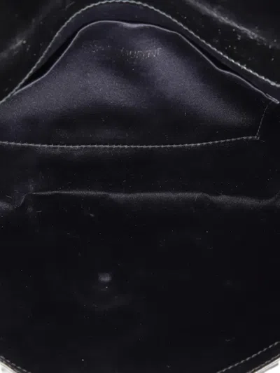 Pre-owned Saint Laurent Belle De Jour Leather Large Clutch Bag In Black