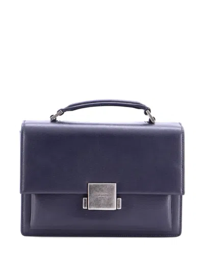Pre-owned Saint Laurent Bellechasse Leather Medium Satchel In Blue