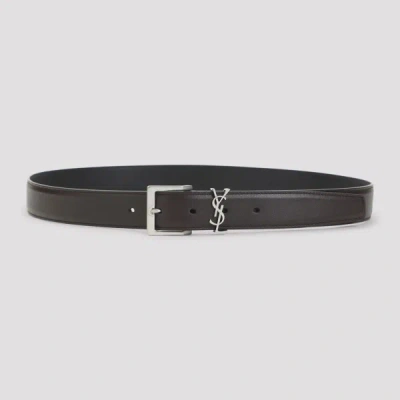 Saint Laurent Belt 90 In Gray