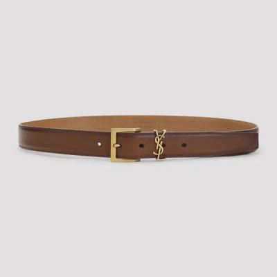 Saint Laurent Belt 90 In Neutral