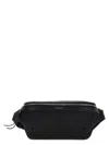 Saint Laurent Adjustable Strap Messenger Bag With Back Zip Pocket In Black