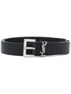 Saint Laurent Cassandre Belt Square Buckle Accessories In Black