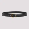 Saint Laurent Cassandre Leather Belt In Black
