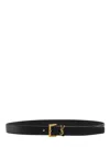 Saint Laurent Cassandre Belt With Square Buckle In Black