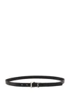 Saint Laurent Logo Leather Belt In Black