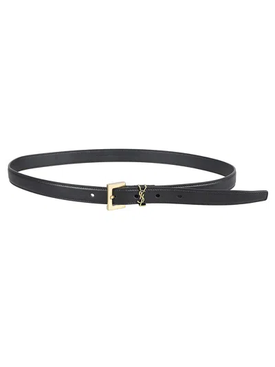 Saint Laurent Ysl Logo Belt In Black