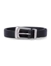 Saint Laurent Adjustable Folk Buckle Belt With Metal Finish In Black