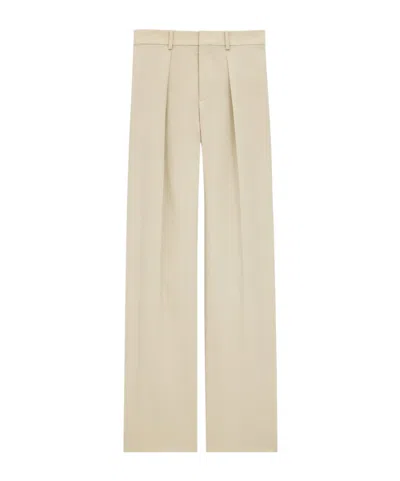 Saint Laurent Belt-loop Casual Pants In Nude