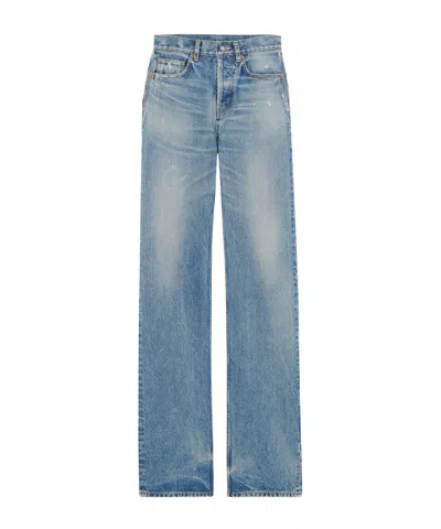 Saint Laurent Belt Loop Jeans In Blue