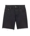 Saint Laurent Loose Black Bermuda Shorts In Denim Women In Black