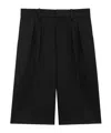 Saint Laurent Grain De Poudre Wool Bermuda Shorts In Black