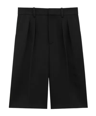 SAINT LAURENT BERMUDA SHORTS IN GRAIN DE POUDRE