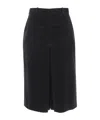 Saint Laurent Shiny Gabardine Skirt Skirts Black In Black