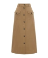 Saint Laurent Midi Skirt In Brown