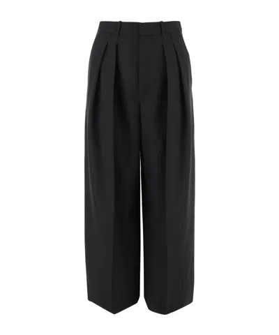 Saint Laurent Belt Loops Slacks In Black