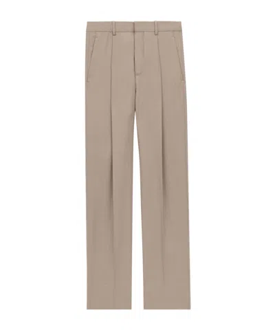 Saint Laurent Belt Loops Slacks In Light Brown