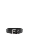 Saint Laurent Ysl Leather Belt In Nero