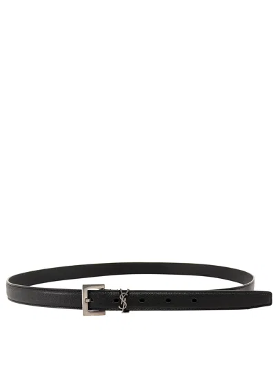 Saint Laurent Cassandre Belt In Black