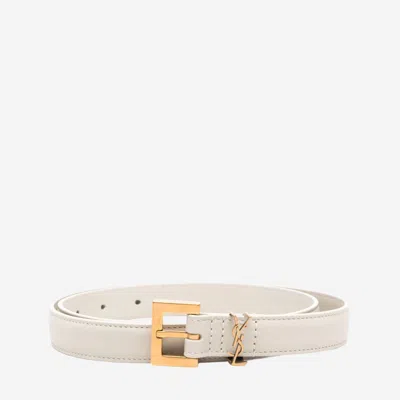 Saint Laurent Belt In White