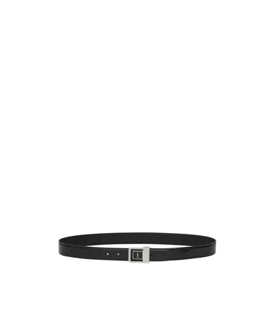 Saint Laurent Belt With A Square Buckle In Black