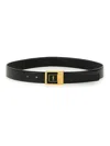 Saint Laurent La 66 Lacquered Leather Belt In Black