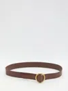 Saint Laurent Belt With Oval Buckle In Brown