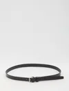 Saint Laurent Cassandre Interwoven Leather Belt In Black