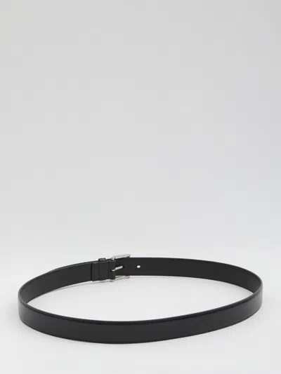 Saint Laurent Belt With Square Buckle In Black