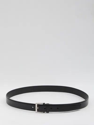 Saint Laurent Belt With Square Buckle In Black