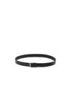 Saint Laurent Square Buckle Leather Belt In Black