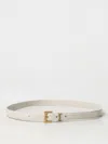 Saint Laurent Box Laque Ysl Leather Belt In White