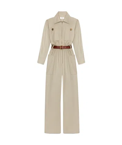 SAINT LAURENT SAINT LAURENT BELTED LONG-SLEEVED JUMPSUIT