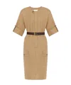 Saint Laurent Midi Workwear Dress In Nude