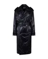 Saint Laurent Patent Double-breasted Coat In Black