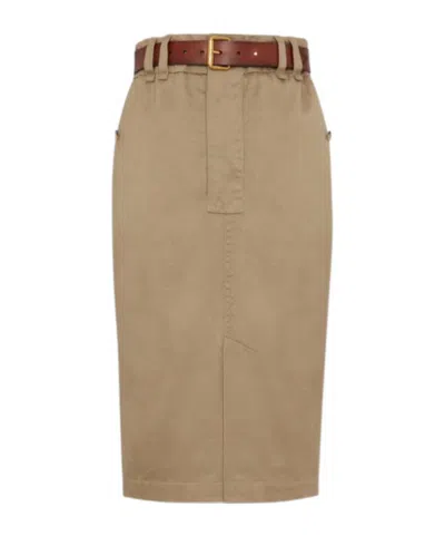 SAINT LAURENT SAINT LAURENT BELTED PENCIL SKIRT