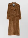 Saint Laurent Double Breasted Belted Trench Coat In Brown