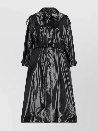 SAINT LAURENT BELTED WAIST LONG LENGTH SHINY FINISH