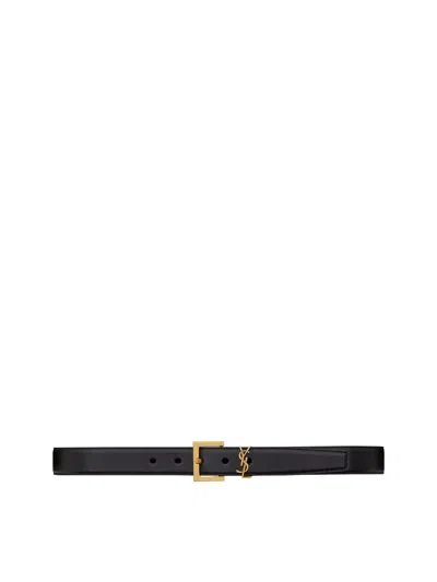 Saint Laurent Belts Black In Gray