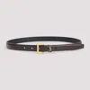 Saint Laurent Cassandre Leather Belt In Brown