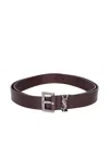 Saint Laurent Logo Brown Belt In Brown