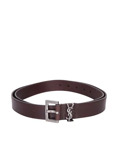 Saint Laurent Logo Brown Belt