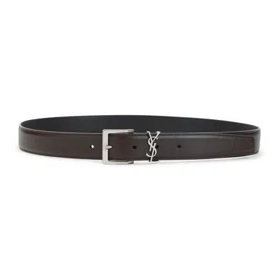 Saint Laurent Belts Brown In Black