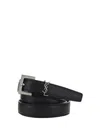 Saint Laurent Cassandre Belt In Black