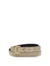 Saint Laurent Cassandre Slim Belt In Brown
